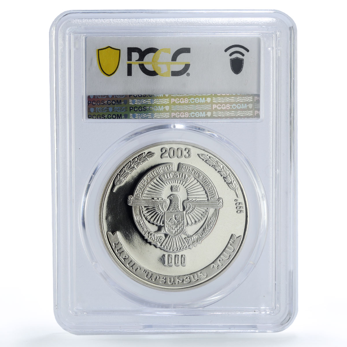 Artsakh Karabakh 1000 dram Haik Nahapet Archer PR69 PCGS silver coin 2003