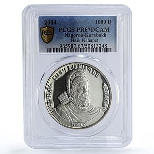 Artsakh Karabakh 1000 dram Haik Nahapet Archer PR67 PCGS silver coin 2004