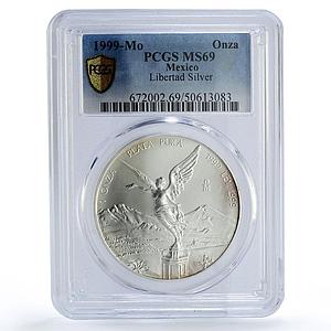 Mexico 1 onza Libertad Angel of Independence MS69 PCGS silver coin 1999