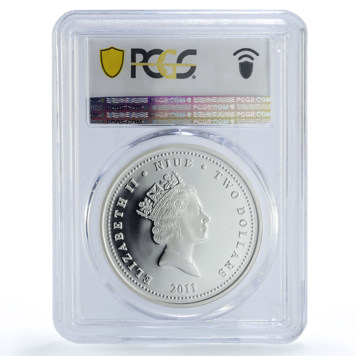 Niue 2 dollars Air Legends Apache Helicopter Aviation PR70 PCGS silver coin 2011