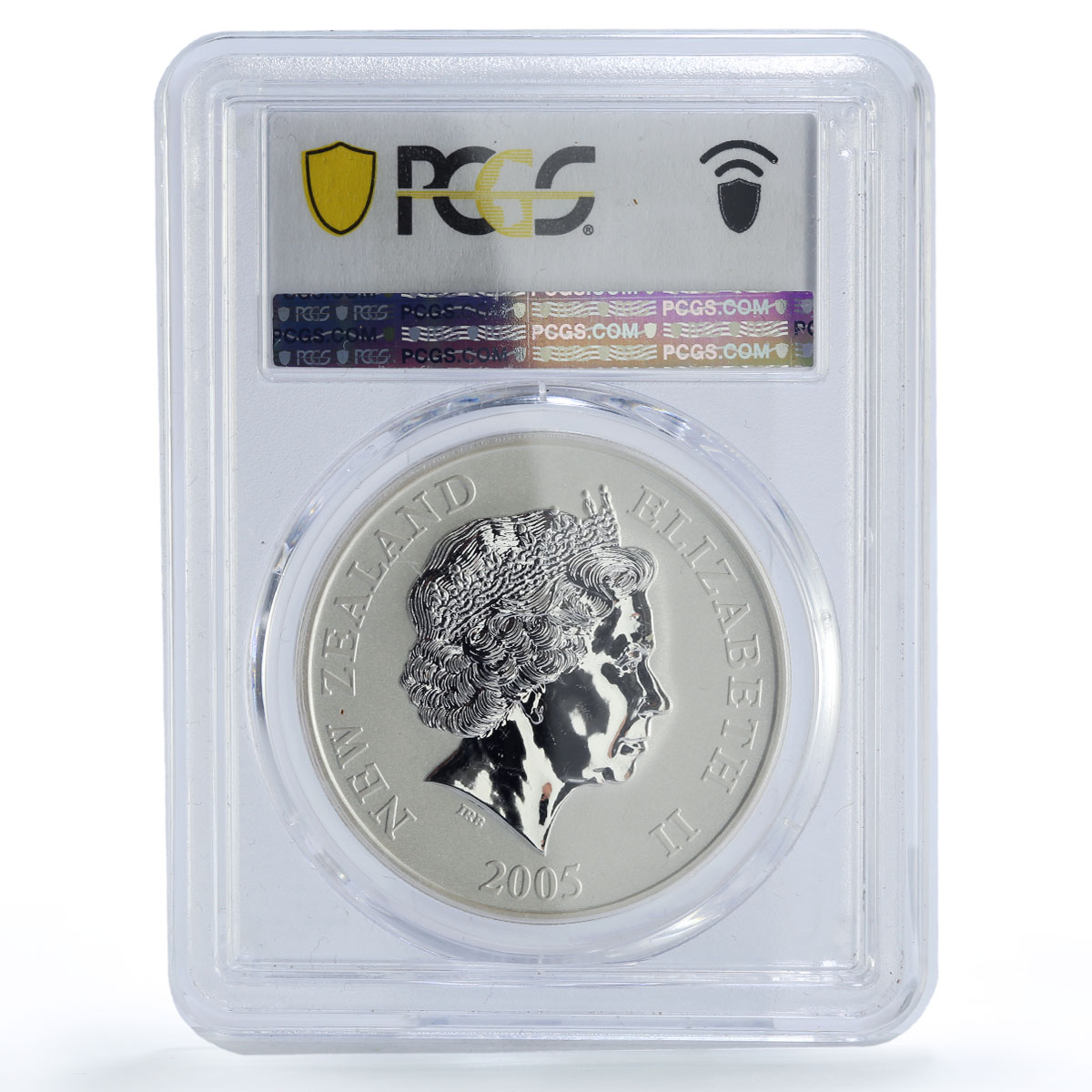 New Zealand 1 dollar Rowi Kiwi with Chick Bird Fauna MS70 PCGS silver coin 2005