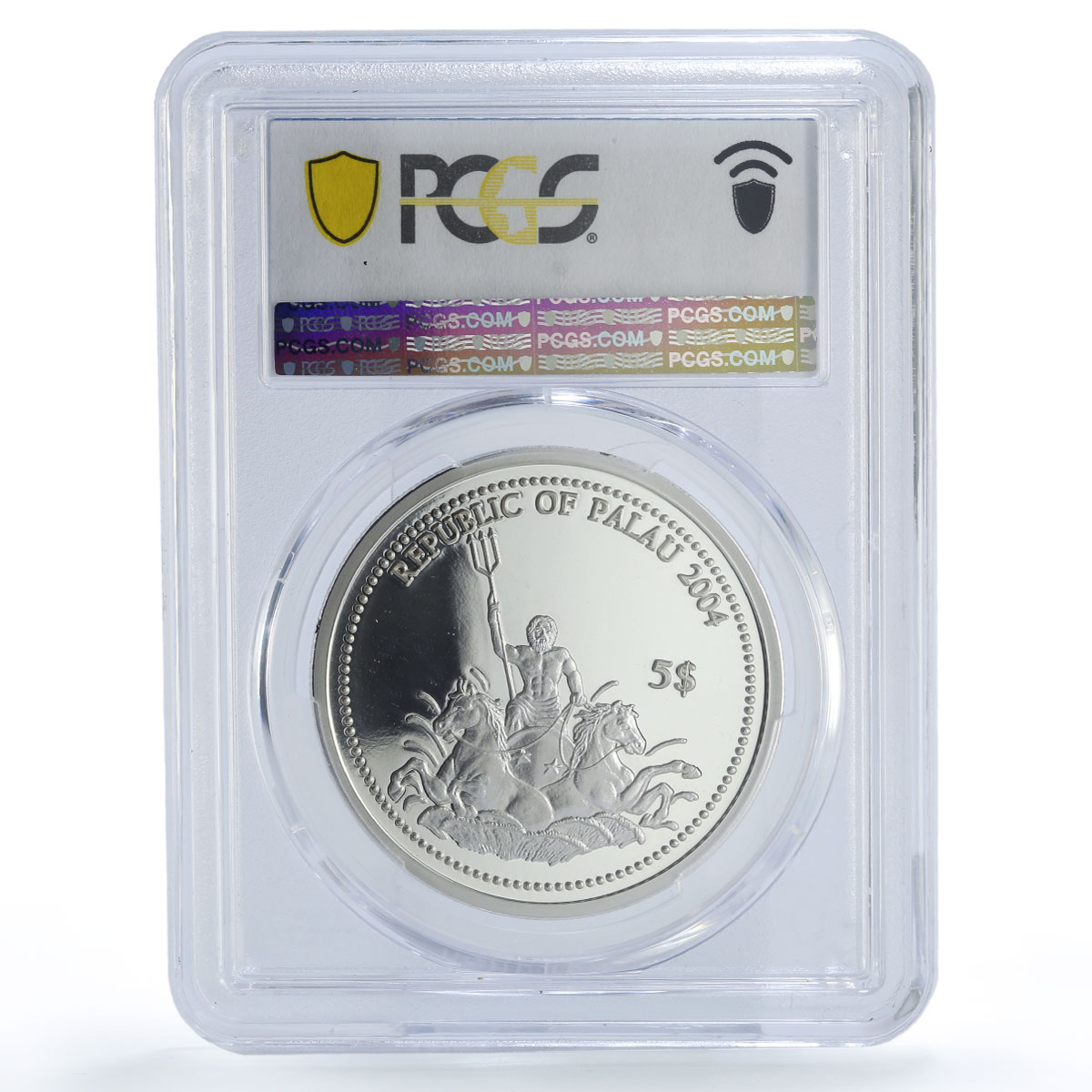 Palau 5 dollars Marine Life Protection Turtle Fauna PR70 PCGS silver coin 2004