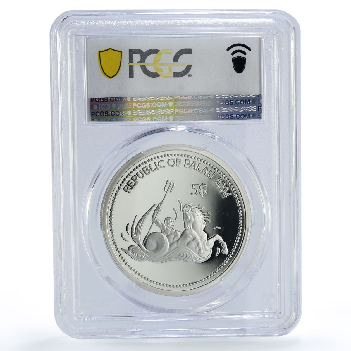 Palau 5 dollars Marine Life Protection Dolphin Fauna PR70 PCGS silver coin 2004