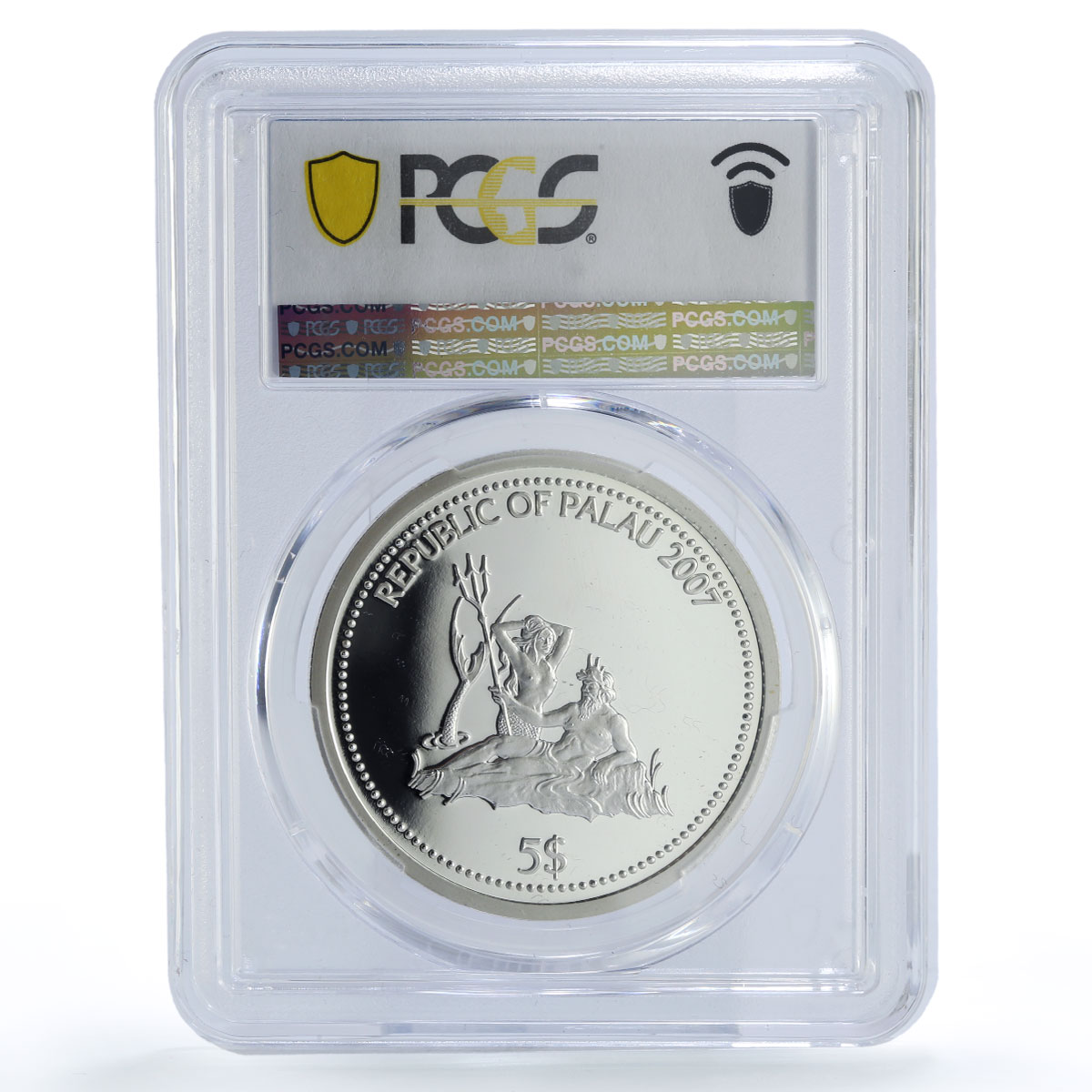 Palau 5 dollars Marine Life Protection Surgeonfish PR70 PCGS silver coin 2007