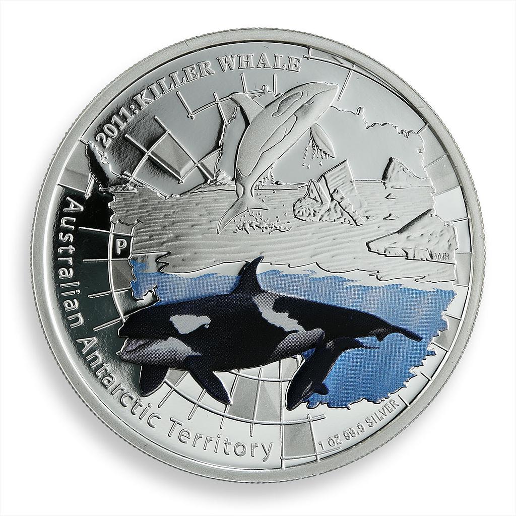 Australia 1 dollar Antarctic Territory Killer Whale silver proof 1 oz coin 2011