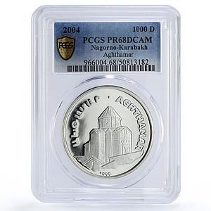 Artsakh Karabakh 1000 dram Aghthamar Church Monastery PR68 PCGS silver coin 2004