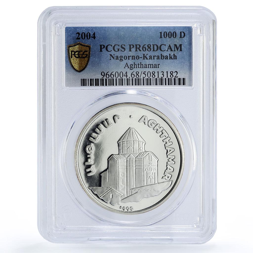 Artsakh Karabakh 1000 dram Aghthamar Church Monastery PR68 PCGS silver coin 2004
