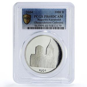 Artsakh Karabakh 1000 dram Ghazanchetsots Cathedral PR68 PCGS silver coin 2004