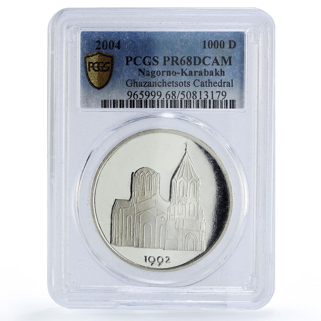 Artsakh Karabakh 1000 dram Ghazanchetsots Cathedral PR68 PCGS silver coin 2004