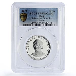 Haiti 25 gourdes Christophe Christopher Columbus PR69 PCGS silver coin 1973