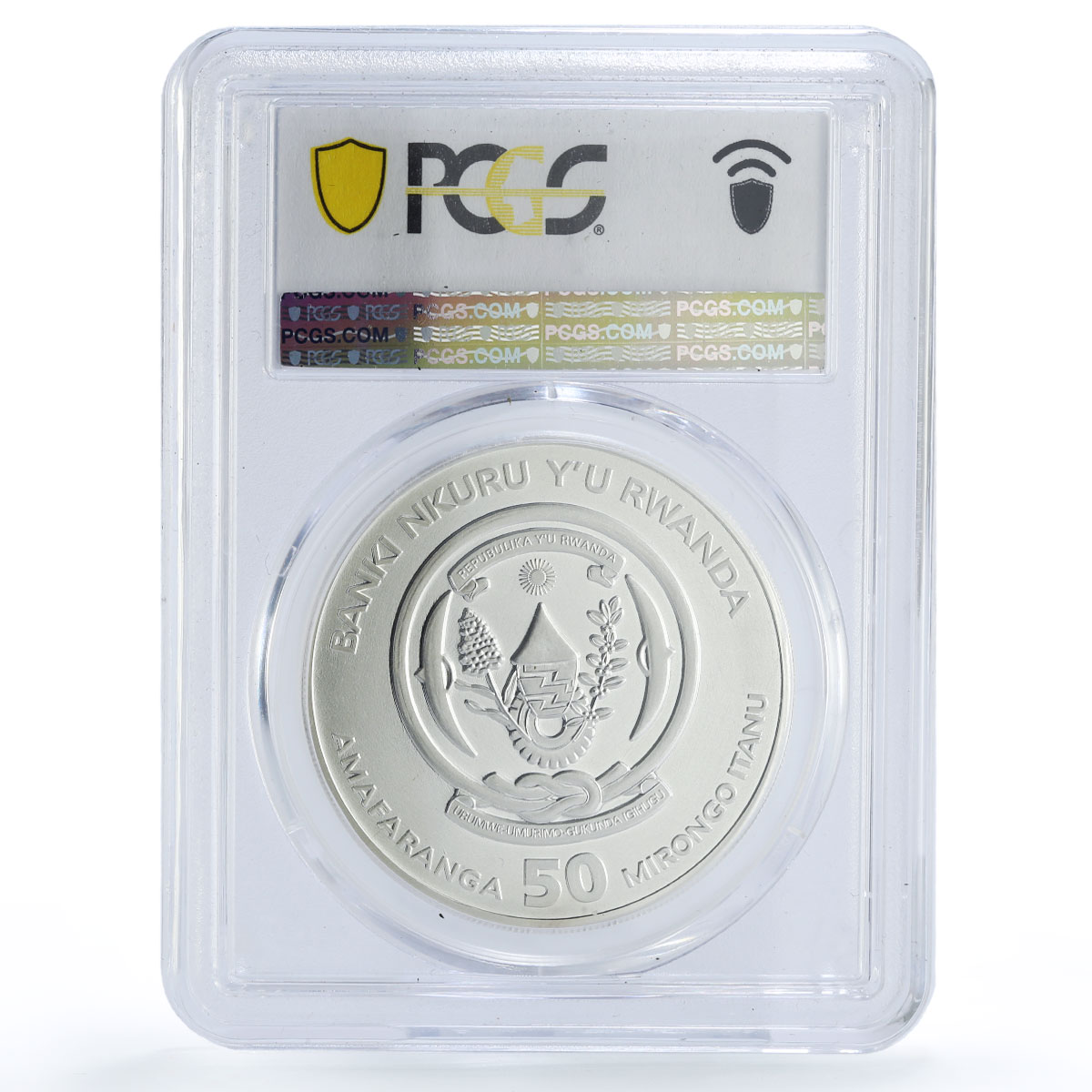 Rwanda 50 francs African Ounce Wildlife Cheetah Fauna MS70 PCGS silver coin 2013