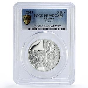 Ukraine 5 hryvnias Fauna Cultural Monuments Auroch PR69 PCGS silver coin 2017
