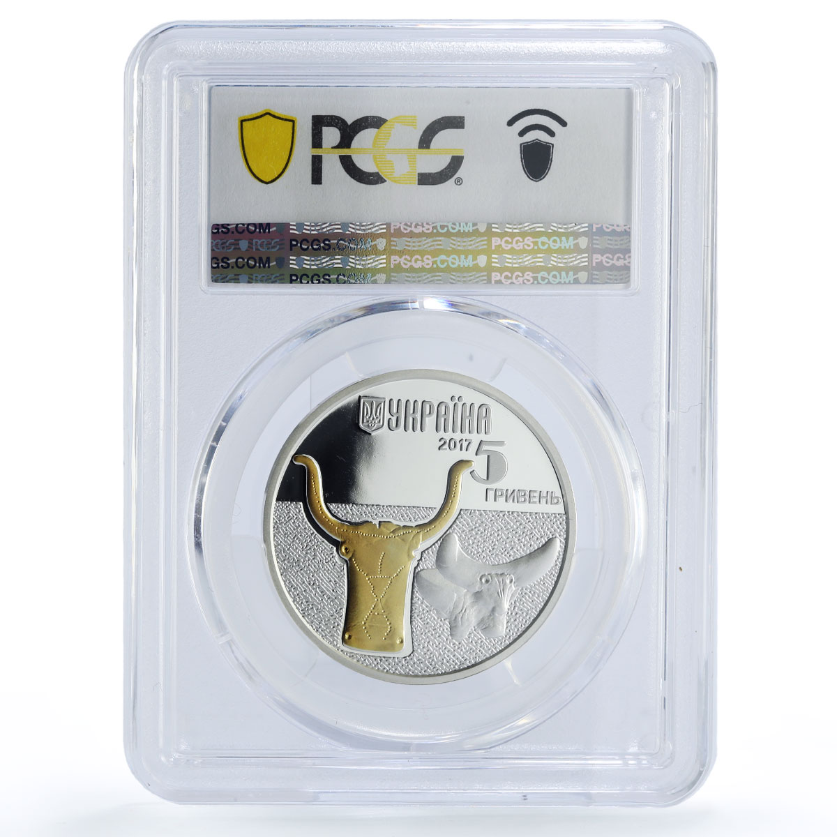 Ukraine 5 hryvnias Fauna Cultural Monuments Auroch PR69 PCGS silver coin 2017