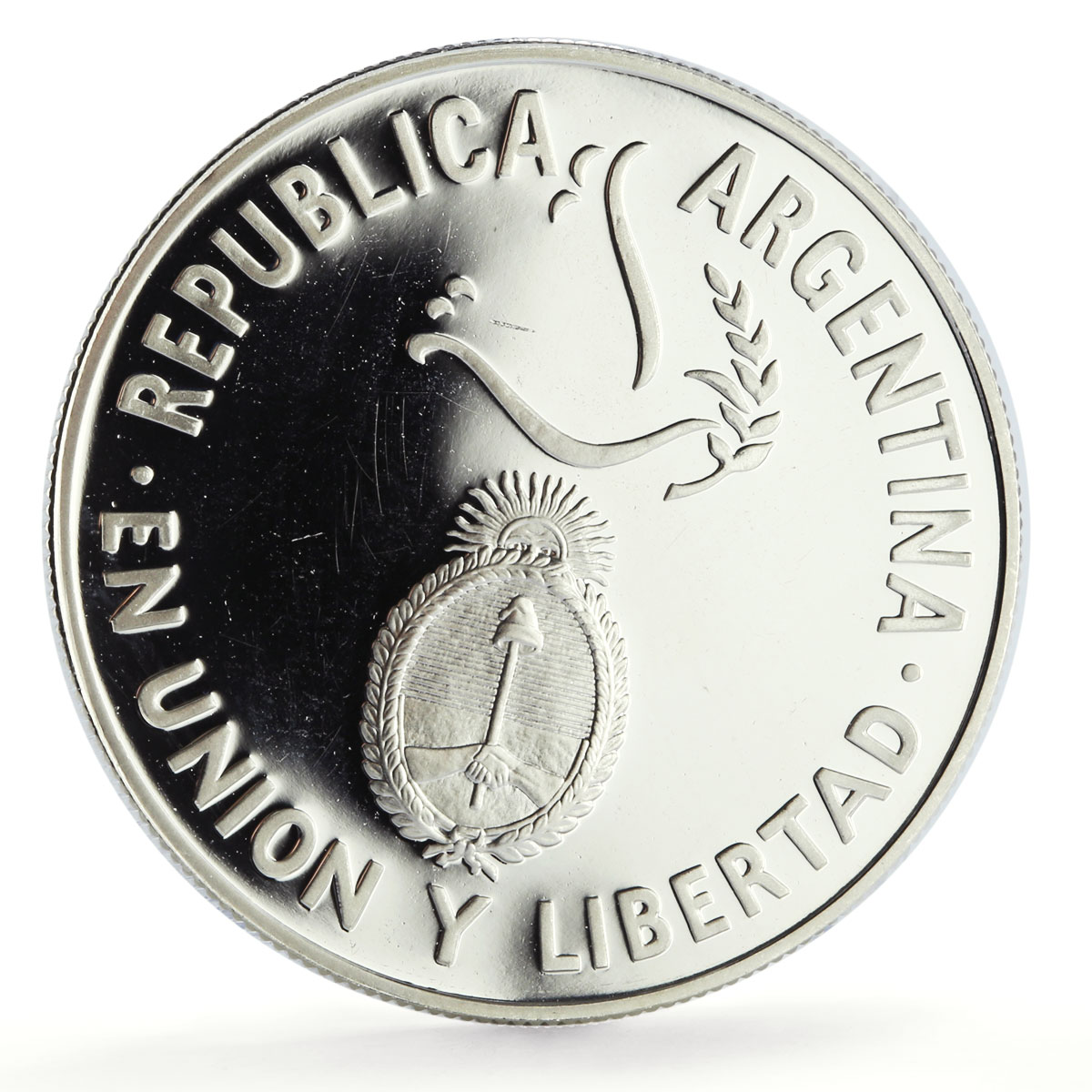 Argentina 1 peso United Nations UN Logo 50th Anniversary proof silver coin 1995