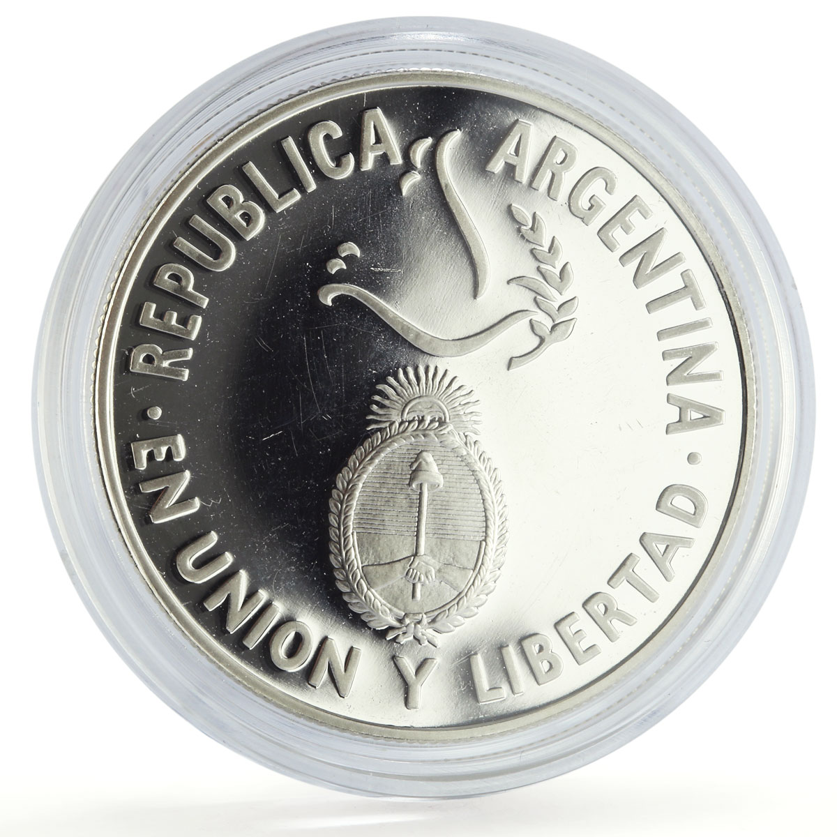 Argentina 1 peso United Nations UN Logo 50th Anniversary proof silver coin 1995