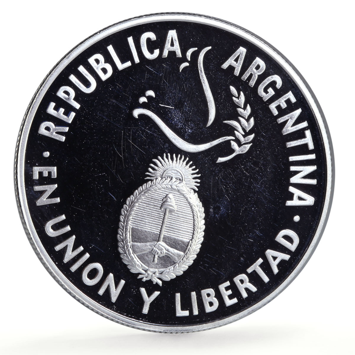 Argentina 1 peso United Nations UN Logo 50th Anniversary proof silver coin 1995