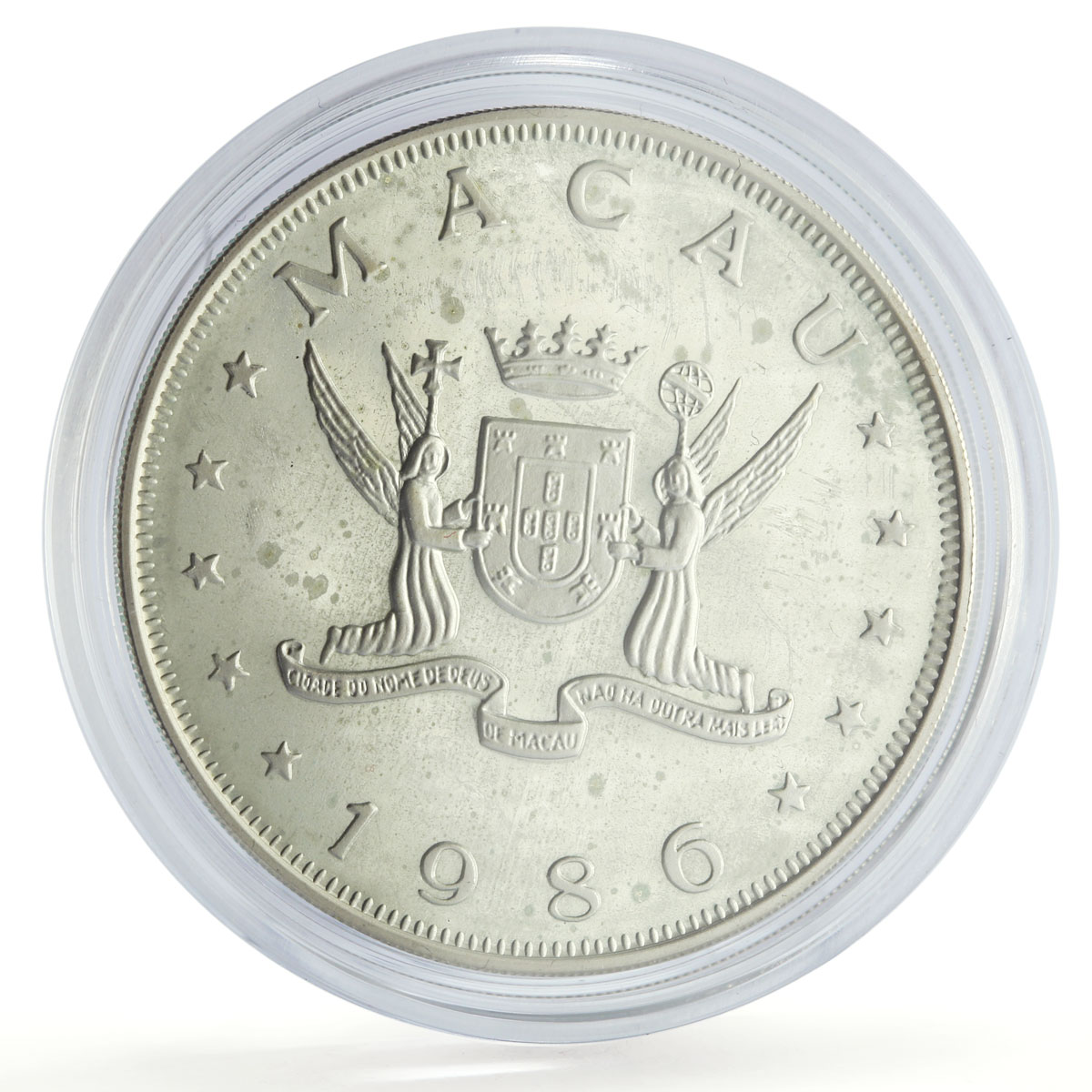 China Macau 100 patacas Lunar Calendar Year of the Tiger proof silver coin 1986