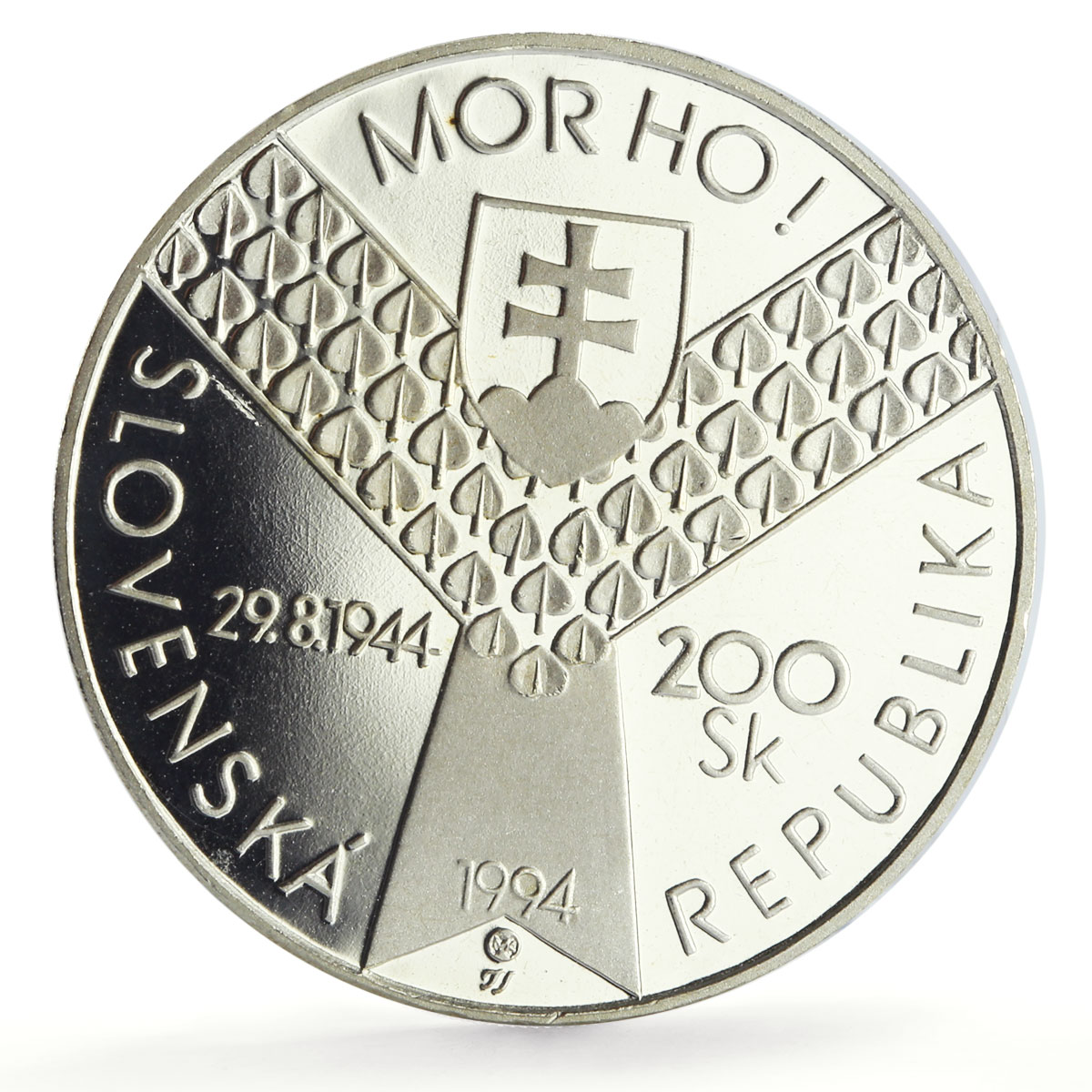 Slovakia 200 korun D-Day Normandy Landings Plane Aviation proof silver coin 1994