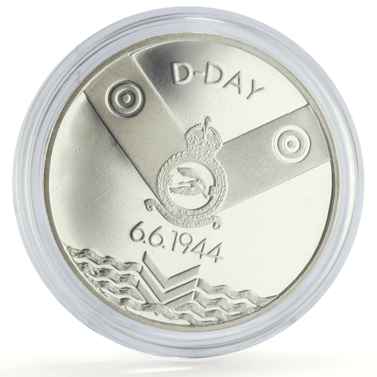 Slovakia 200 korun D-Day Normandy Landings Plane Aviation proof silver coin 1994
