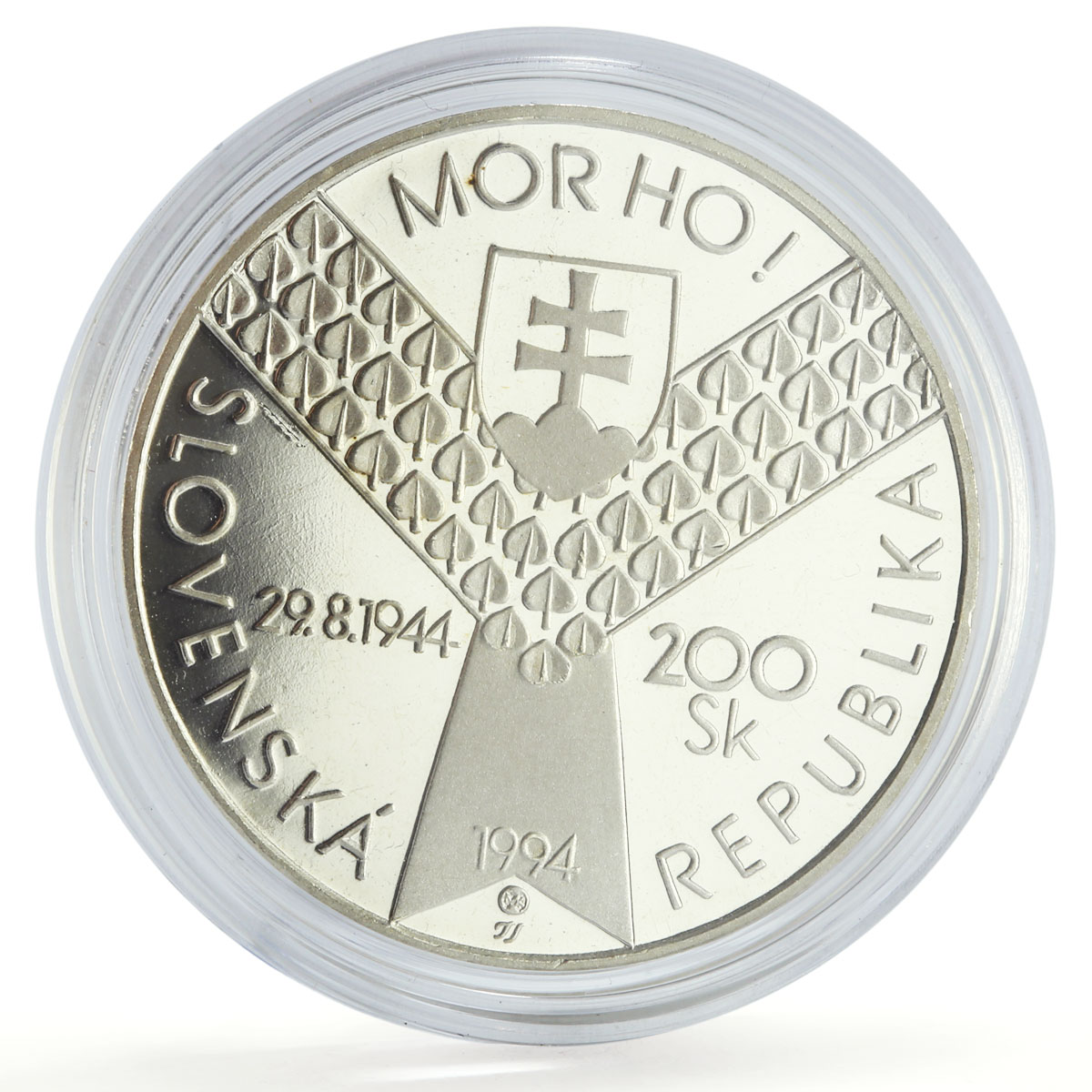 Slovakia 200 korun D-Day Normandy Landings Plane Aviation proof silver coin 1994