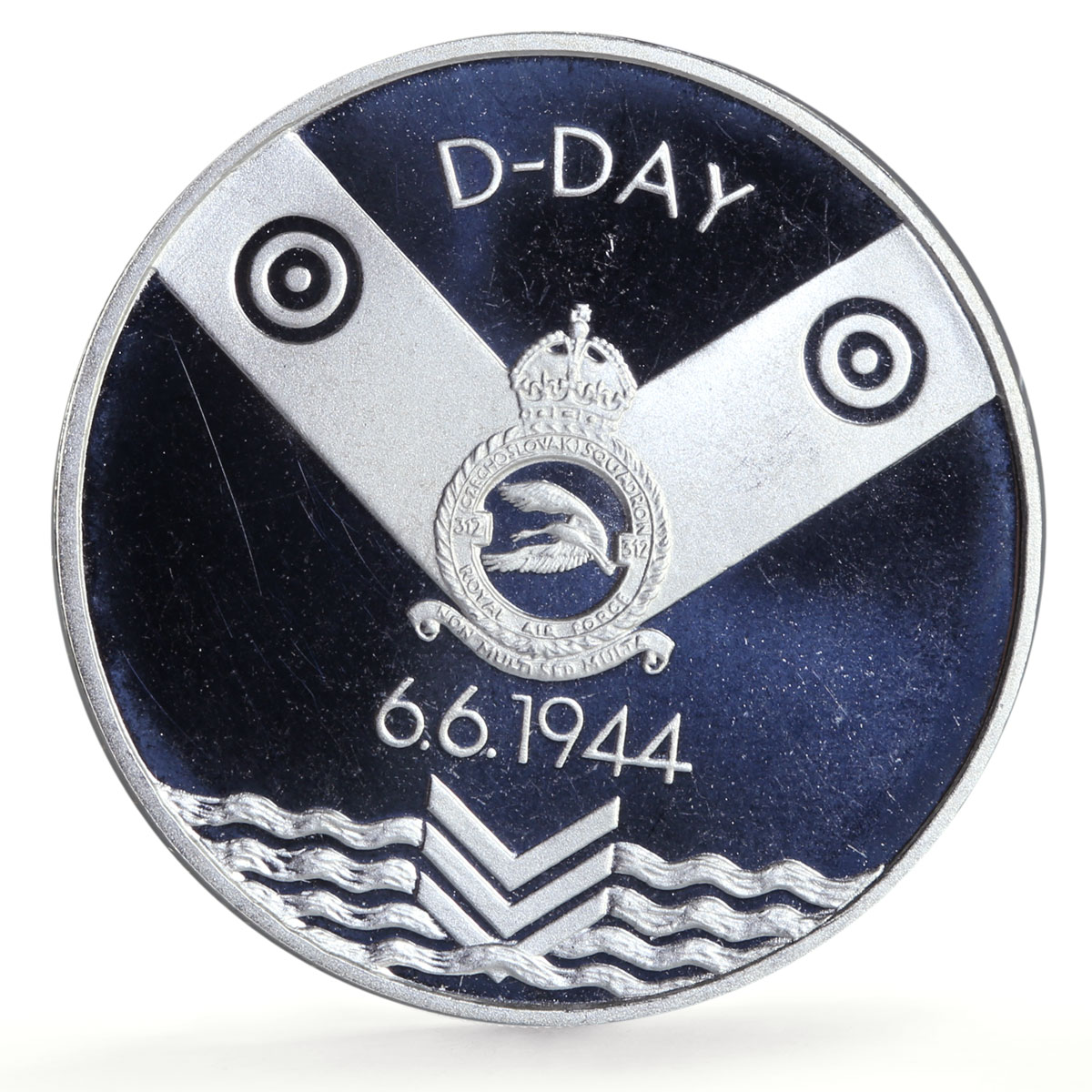 Slovakia 200 korun D-Day Normandy Landings Plane Aviation proof silver coin 1994