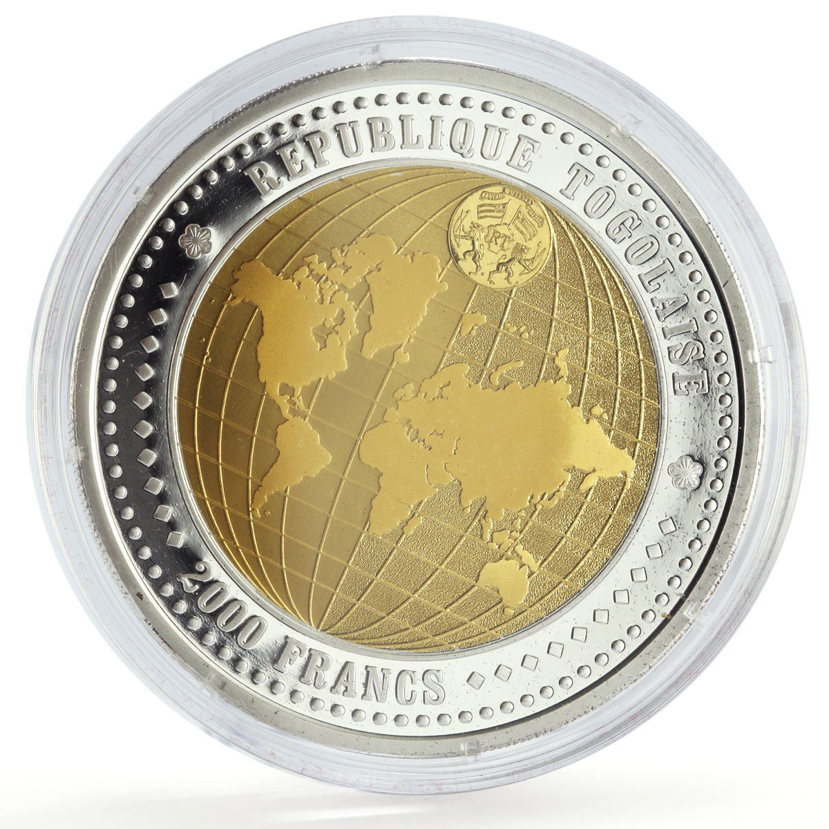 Togo 2000 francs Lunar Calendar Monkey Year Hologram 2 oz proof silver coin 2004