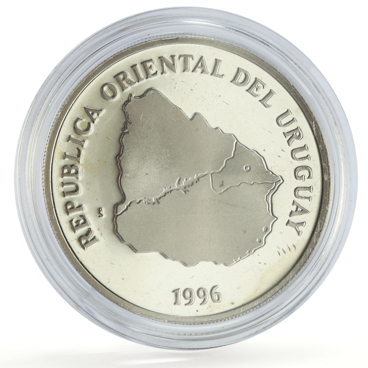 Uruguay 50 pesos Melo City 200th Anniversary Carro Largo proof silver coin 1996