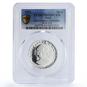 Haiti 25 gourdes Christophe Christopher Columbus PR69 PCGS silver coin 1973