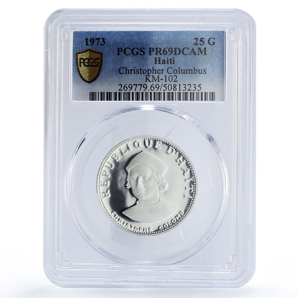 Haiti 25 gourdes Christophe Christopher Columbus PR69 PCGS silver coin 1973