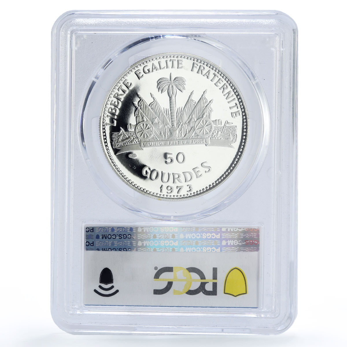 Haiti 50 gourdes Woman on the Beach Fineness Left PR69 PCGS silver coin 1973