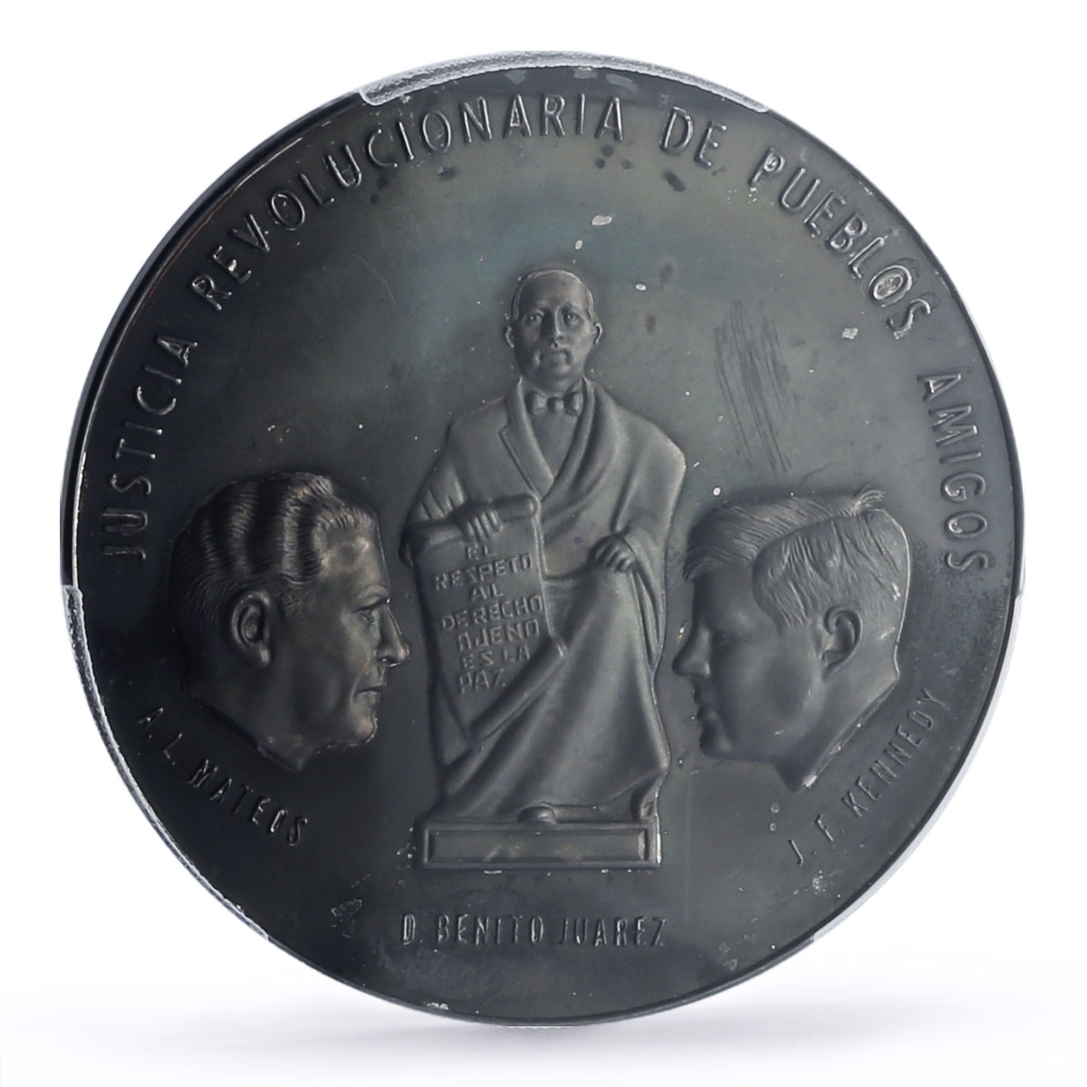 Mexico Medal Chamizal Kennedy Mateos Grove-828a SP63 PCGS silver medal 1963