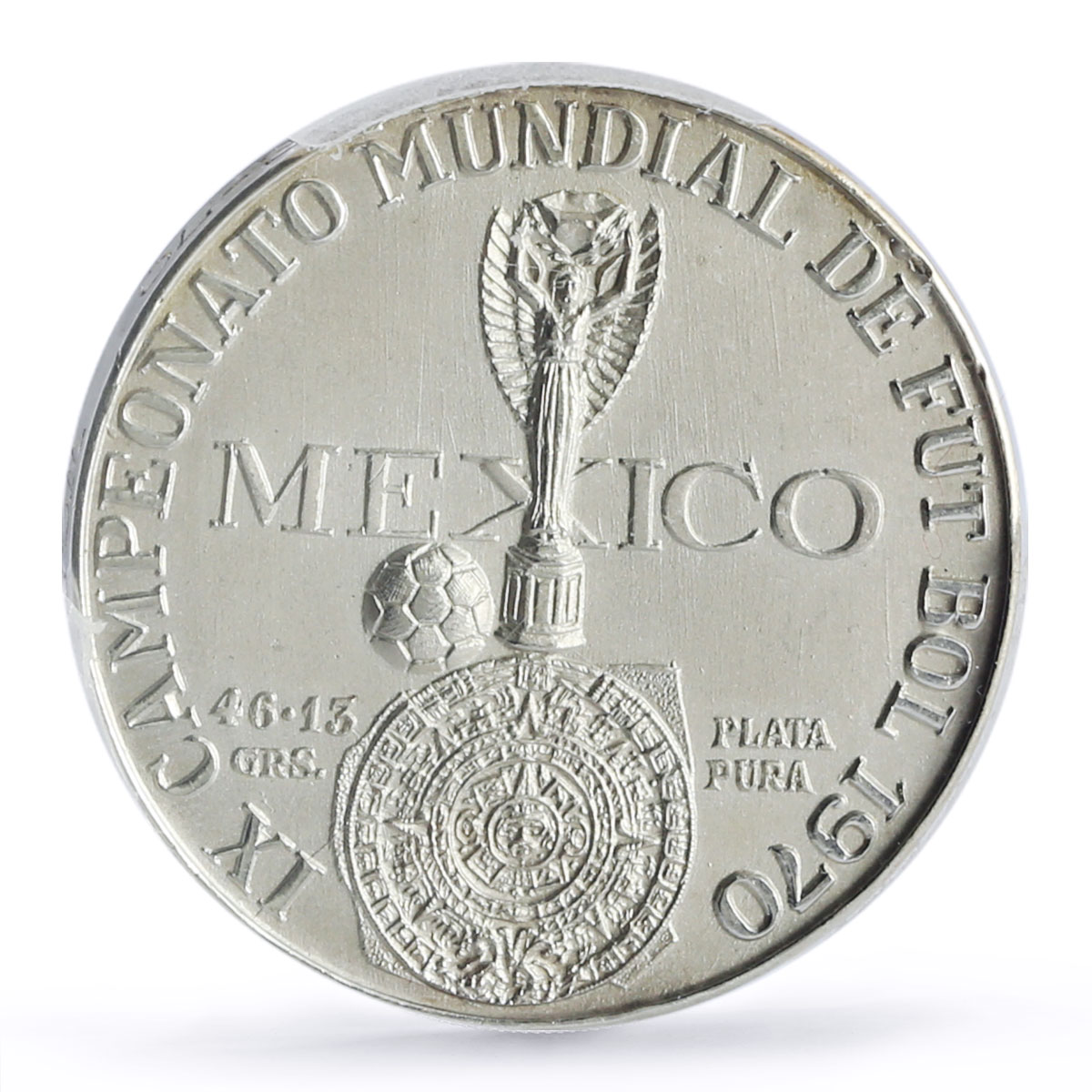 Mexico Football World Cup Juego Pelota Grove-1082a SP67 PCGS silver medal 1970