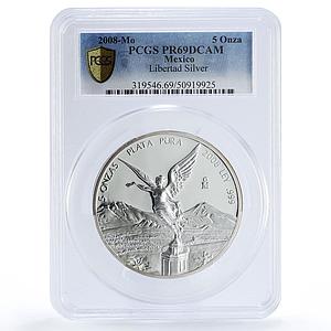 Mexico 5 onzas Libertad Angel of Independence PR69 PCGS 5 oz silver coin 2008