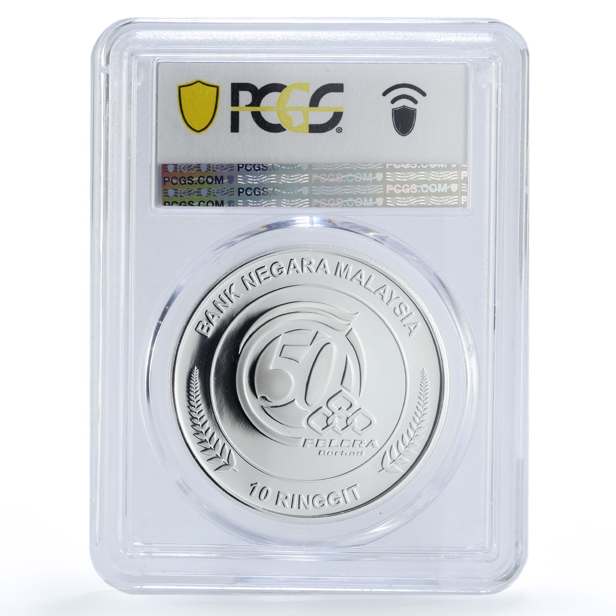 Malaysia 10 ringgit FELCRA Golden Jubilee Palm Trees PR70 PCGS silver coin 2016