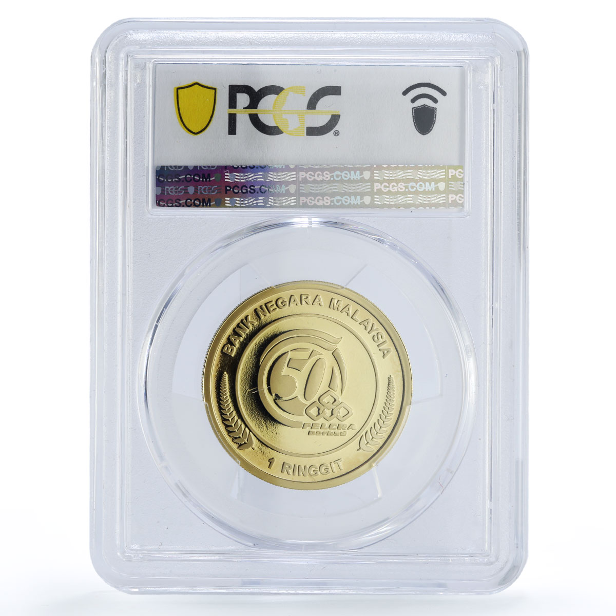 Malaysia 1 ringgit FELCRA Golden Jubilee Palm Trees PR70 PCGS CuAl coin 2016