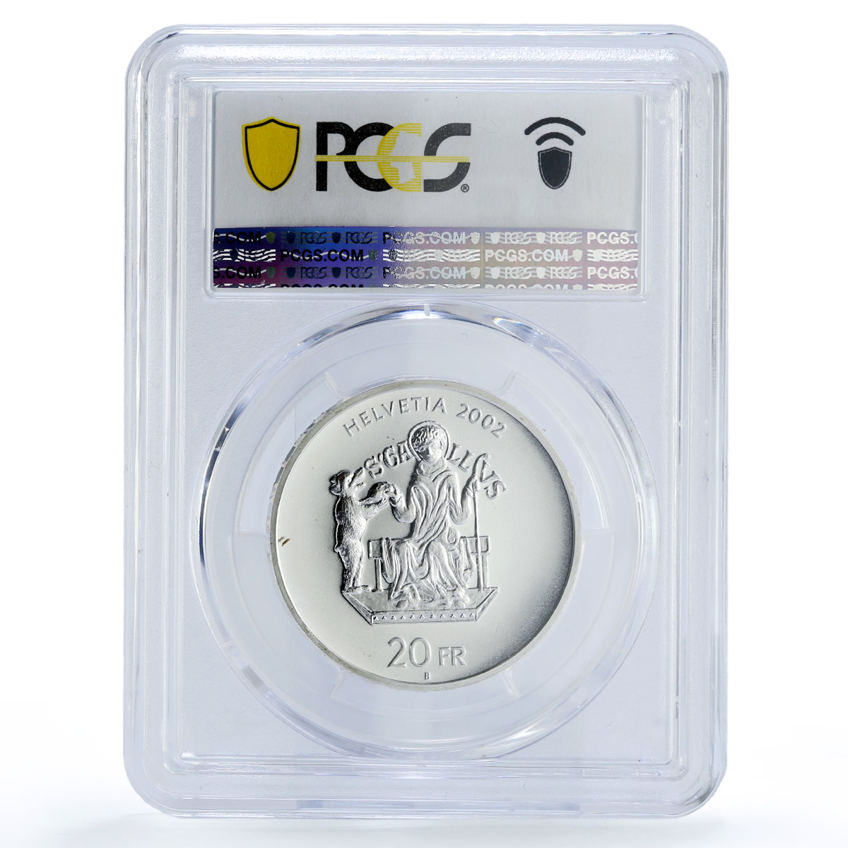 Switzerland 20 francs Abbeys Saint Gallen Gall Church MS70 PCGS silver coin 2002
