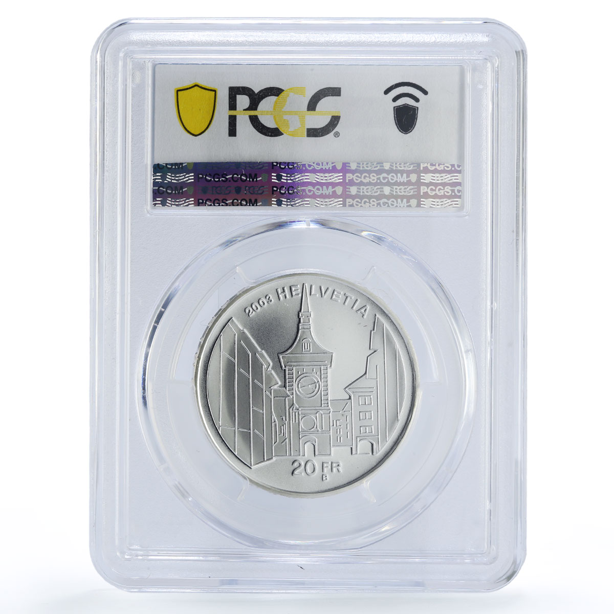 Switzerland 20 francs Bern Old City Town Architecture MS69 PCGS silver coin 2003