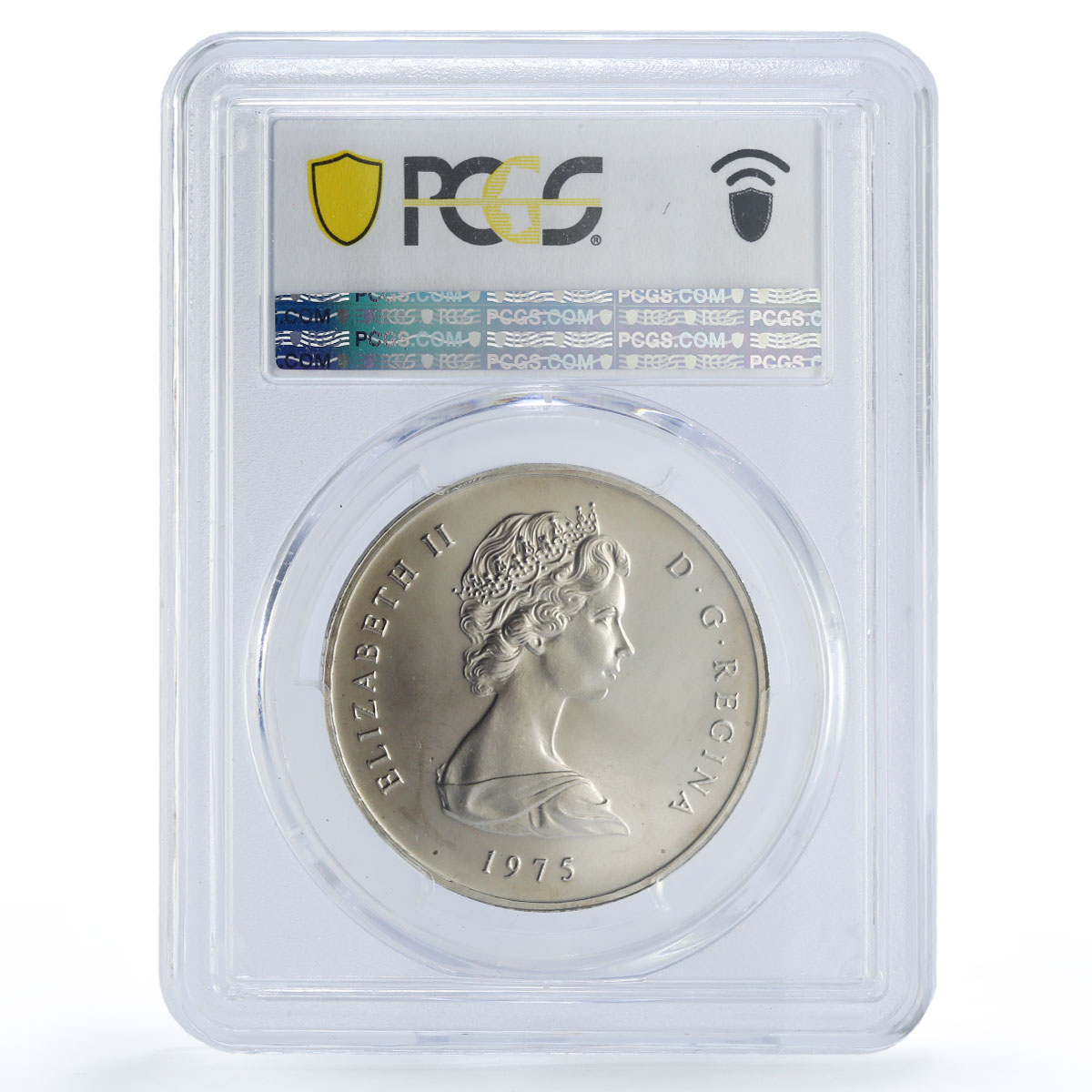Turks and Caicos Islands 1 crown Map Matte KM-5 MS68 PCGS CuNi coin 1975