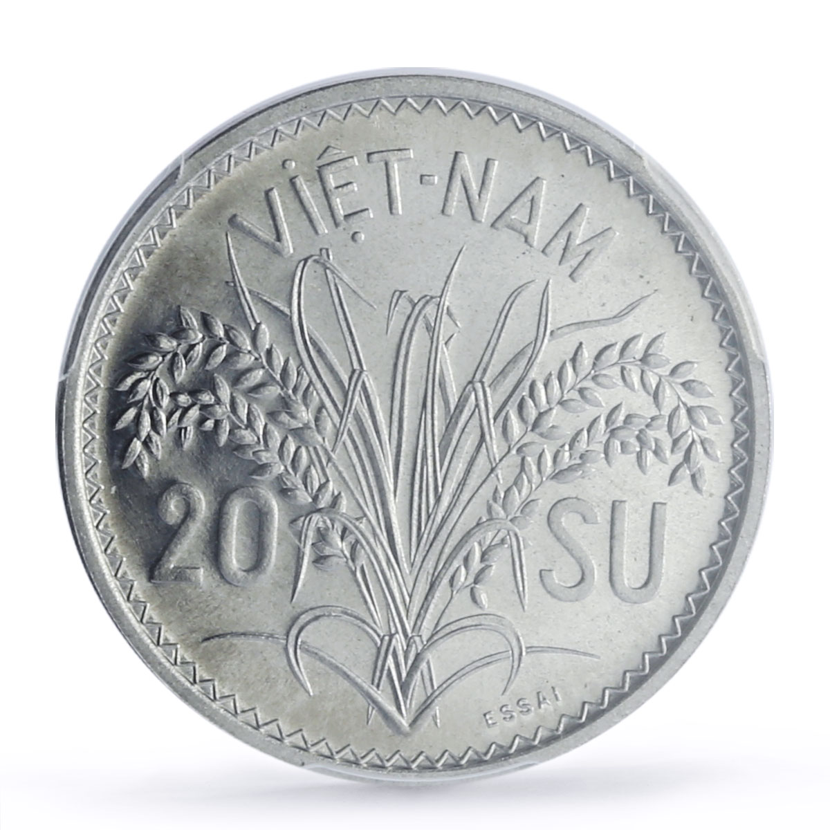Vietnam South 20 su Bao Dai Three Women Pattern Essai SP66 PCGS Al coin 1953