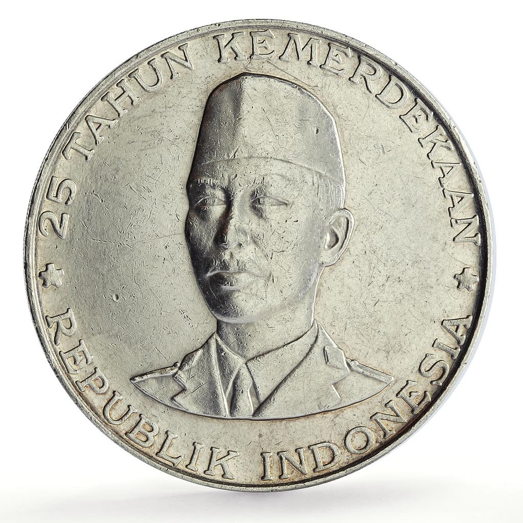 Indonesia 1000 rupiah Independence General Sudirman KM-27 proof silver coin 1970