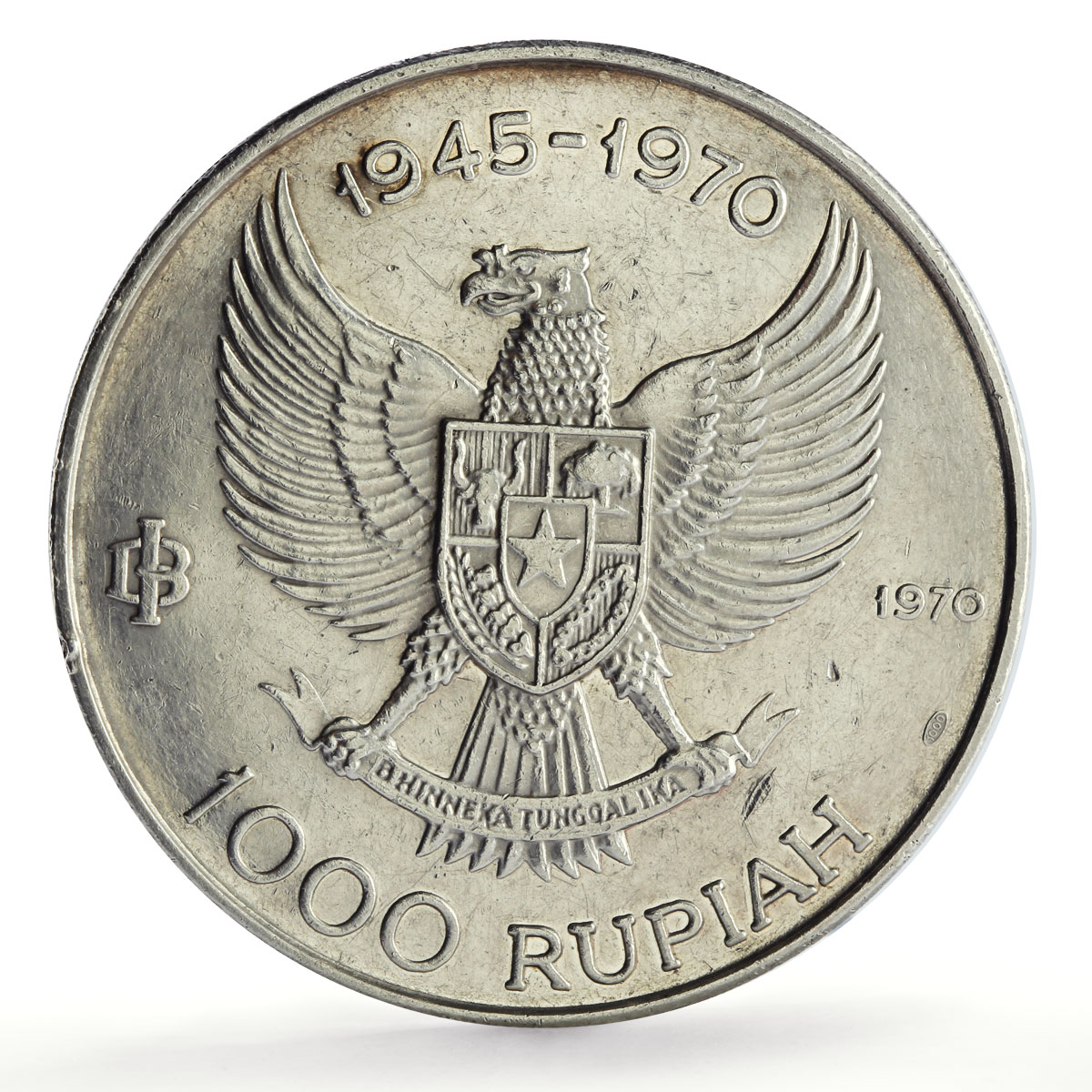 Indonesia 1000 rupiah Independence General Sudirman KM-27 proof silver coin 1970