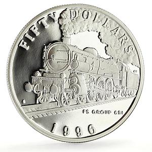 Marshall Islands 50 dollars FS Group 691 Trains Railways proof silver coin 1996