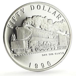 Marshall Islands 50 dollars SAR 520 Class Trains Railways proof silver coin 1996