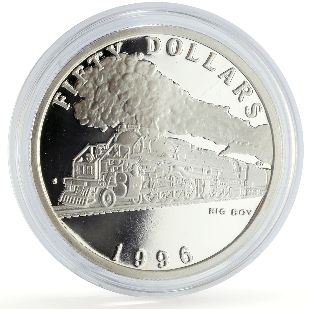 Marshall Islands 50 dollars Big Boy Trains Railways proof silver coin 1996