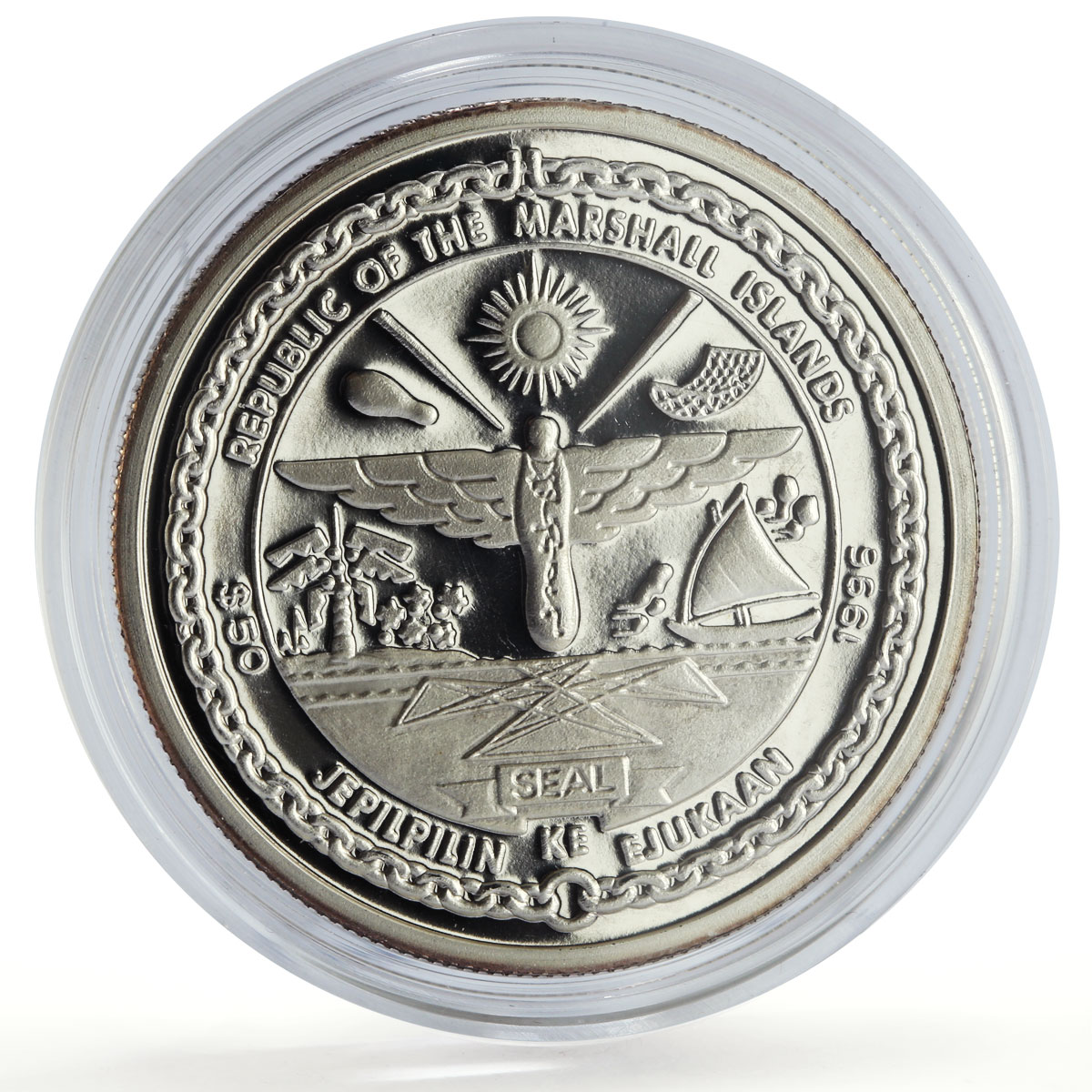 Marshall Islands 50 dollars DB Class 01 Trains Railways proof silver coin 1996