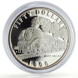 Marshall Islands 50 dollars SNCF 232 U1 Trains Railways proof silver coin 1996
