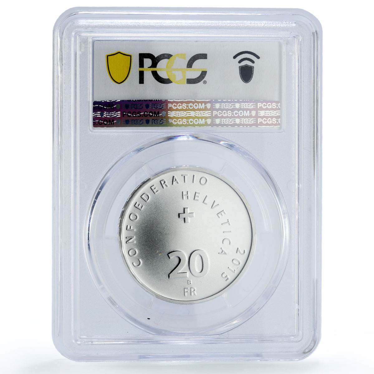Switzerland 20 francs Hornussen Hornuss Sports MS69 PCGS silver coin 2015
