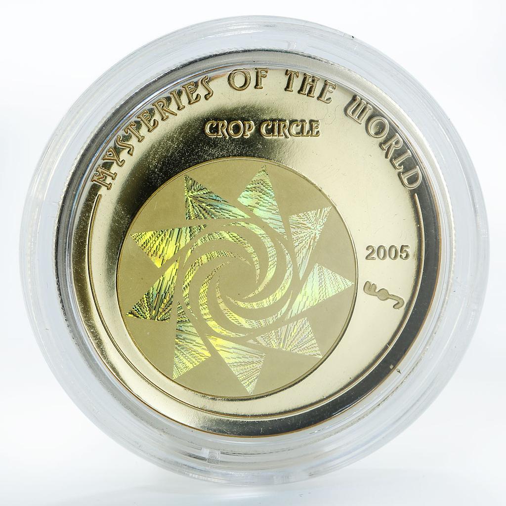 Mariana Islands 5 dollars Mysteries of World hologram proof silver coin 2005