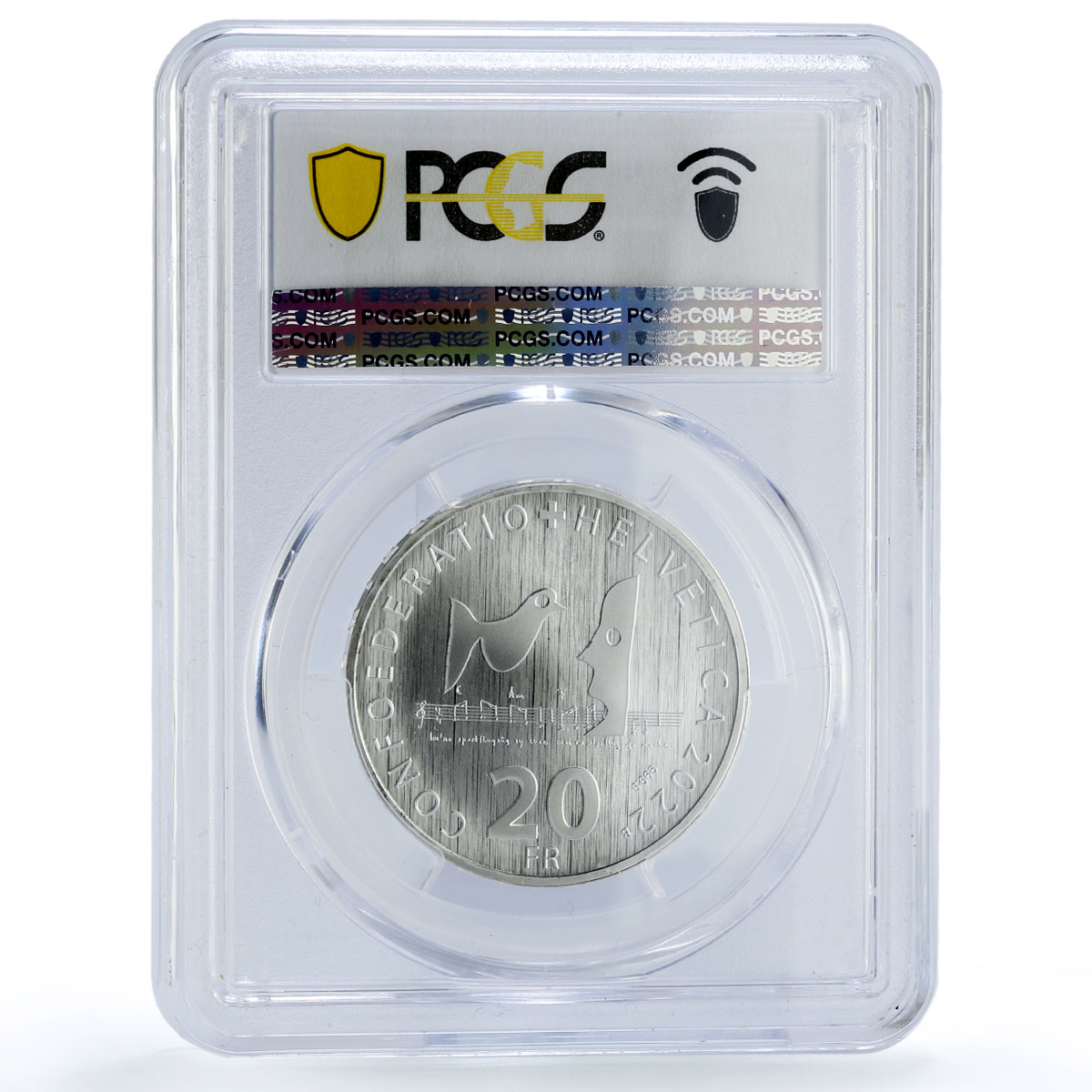 Switzerland 20 francs Singer Mani Matter Music MS69 PCGS silver coin 2022