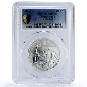 Switzerland 20 francs Klein Matterhorn Cableways MS70 PCGS silver coin 2023